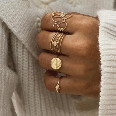 China Nickel& 2021 Lead Free Adjustable Wire Romantic Cross Braided Cold Rings For Women Minimalist Open Wound Styling Ring for sale