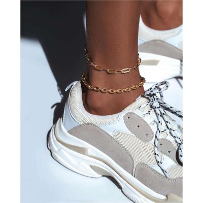 China 2021 New CLASSIC Daily Jewelry Titanium Gold Link Chain Durable Anklets, Women Fashion Accessories for sale