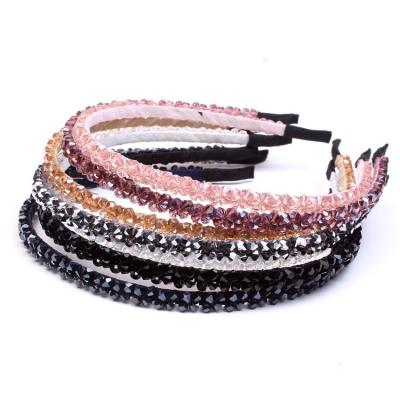 China Fashion Bling Rhinestone Headbands For Woman, Korean Jeweled Headbands, Sparkly Crystal Headbands for sale