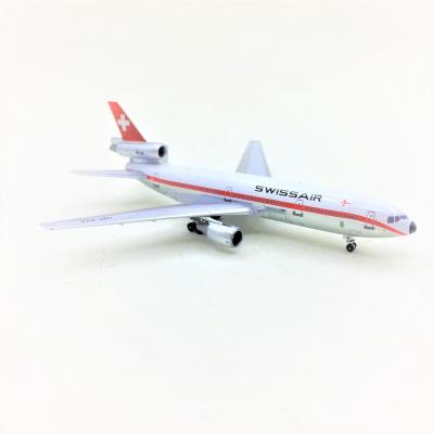 China Simulation Model Customized 1 Model Airplane Dauglas DC-10 400 High Detailed Die Cast Model Aircraft For Swiss Air for sale