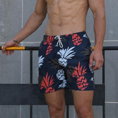 China Factory Supply Print Breathable Mens Beach Shorts Mesh Lining Above Knee Swim Surf Panel Shorts Spring Vacation Quick Dry Sportswear for sale