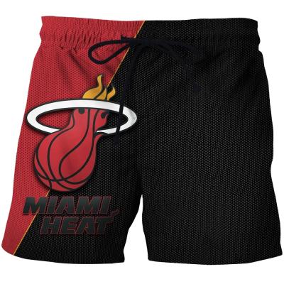 China Breathable Basketball Team Logo Custom Fans Gift Men Digital Printing Beach Shorts Mesh Lining Swim Surf Board Shorts Sports Quick Dry Boys for sale