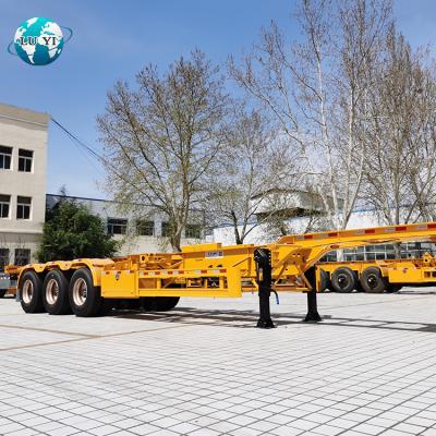 China Truck Trailer 3 Axle 4 Axle 40ft Skeleton Container Transport Container Semi Trailer For Sale for sale