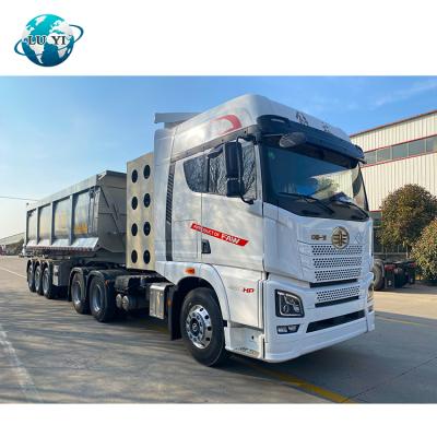 China Hydraulic Truck Trailer 3 Axles 35cbm U-shape Tipper Semi Trailer Price for sale