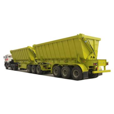 China LUYI Truck Trailer 100 Ton Superlink Dump Trailer / Double Box Link Tipper Semi Trailer Interlink Side Tipper Trailer for sale