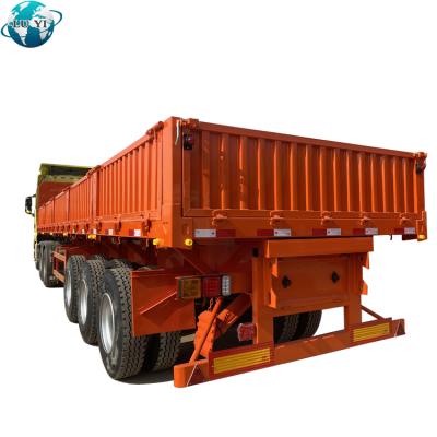 China Truck trailer LUYI manufacturer side wall truck trailer cargo barrier flatbed semi trailer for sale for sale