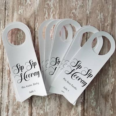 China Custom Bottle Neck Paper Tags,Champagne Wine Tags With your Logo for sale