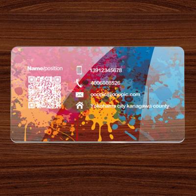 China Custom printing pvc plastic transparent business name card for sale