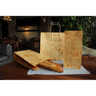 China Bottom Paper Bags Manufacturer Recycled Take Away Fast Food Flat Brown Kraft Paper Bags for sale