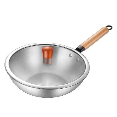 China Sustainable Titanium Chinese Wok Cooker Restaurant Wok Cooking Pot Cookware Set for sale