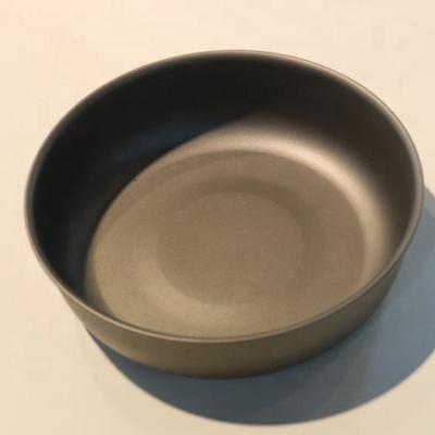 China Lightweight Outdoor Adult Outdoor Camping Cookware 1000ml RTS China Titanium Large Pan Dish for sale