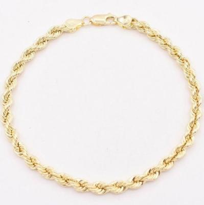 China 2021 Design Stainless Steel Women Jewelry Cute Fashionable Minimalist Gold Plated Rope Chain Bracelet 18K Twist Rope Chain Bracelet for sale