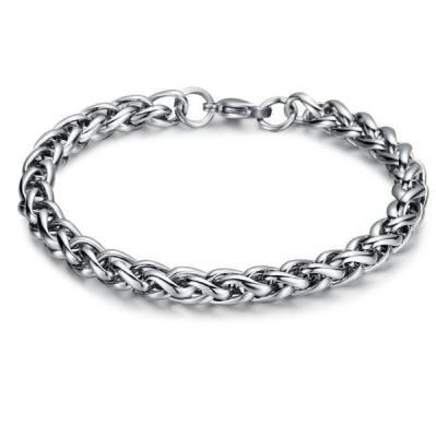 China High quality fresh fashion vintage 316L stainless steel wheat chain bracelet unisex personality bracelet jewelry for sale