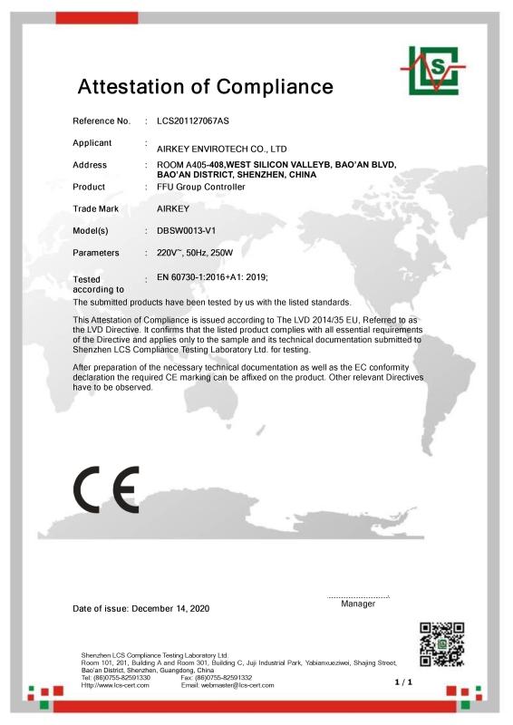 CE - Airkey Envirotech Co.,Ltd