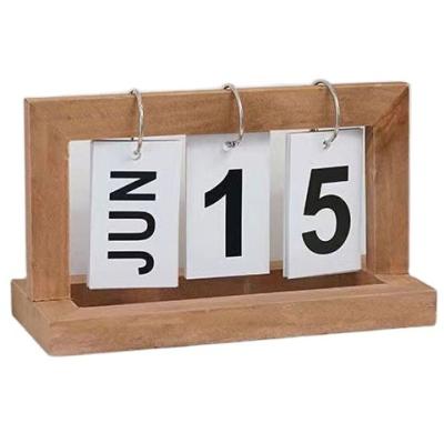 China Year Wooden Desk Monthly Wooden Weekly Planner Calendar USA Advent Standing Desk Calendar for sale