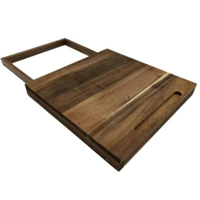 China Europe Wooden Rolling Tray Which Can Be Pulled Solid Wood Wooden Trolley Acacia Kitchen Countertops Slider Tray For Coffee Maker Stand Mixer for sale