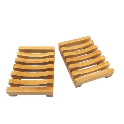 China Europe Wooden Soap Tray Wooden Soap Dish Or Rectangular Bathroom Shower Sink Drainer Hand Open Dishes Tray Natural Bamboo Holder for sale