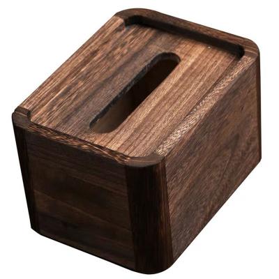 China Creative multi-functional wooden tissue box wooden box home office restaurant tissue box issue storage office shape for sale