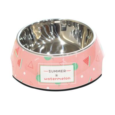 China Viable Wholesale Color Stainless Steel Dog Bowl Stainless Steel Pet Food Bowl Non-Slip Dish for sale