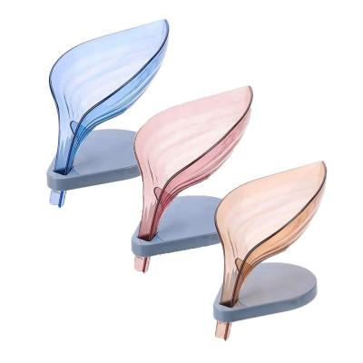 China Modern Hot Selling Innovative Multifunctional Sponge Dish Leaf Form Soap Box Soap Holder For Bathroom for sale