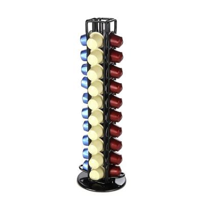 China Hot Sale Viable Black Coffee Capsule Holder Rotating Coffee Pod Holder For 40PCS Nespresso Coffee Pods for sale