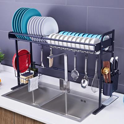 China Modern Product Expansion Link Stainless Steel Kitchen Dish Storage Shelves Above Sink Roll Up Dish Drying Rack Dish Racks for sale