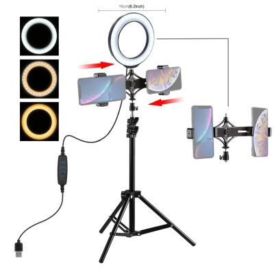 China Desktop 6.2 Inch Multifunctional Round Low Ring Light With Tripod Stand for sale