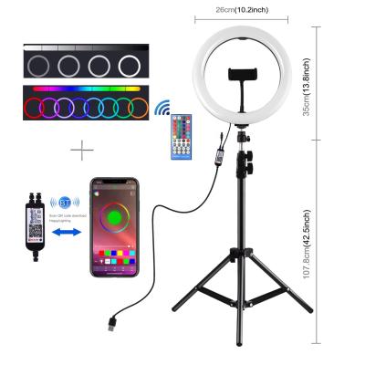 China 10 Inch Adjustable Multifunctional Selfie Led By 26Cm Ring Light With Tripod Stand for sale