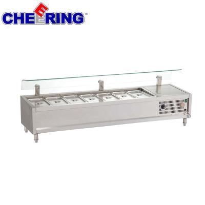 China Refrigerated Table Top Salad Bar With Sneeze Guard 2030*450*600mm for sale