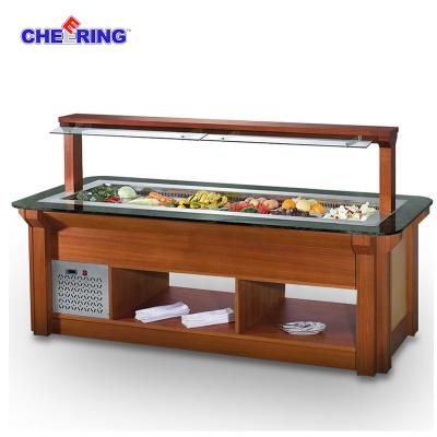 China 1840FL4 Wooden & M.P. 1840FL4 Wooden Stainless Steel Refrigerated Salad Bar / Commercial Salad Bar Restaurant for sale