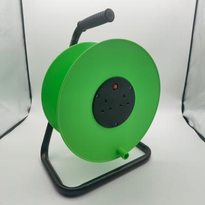 China High Quality British Type 50m Retractable Extension Reel Two Home Appliance Outlets 30M Cable Reel With Thermal Cut for sale