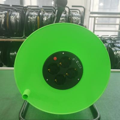 China German Type Lead Roll 30/15/25/50M Home Appliance 4 Way Electric Cable Reel European Cable Heavy Duty Extension Tray Cable Reel for sale