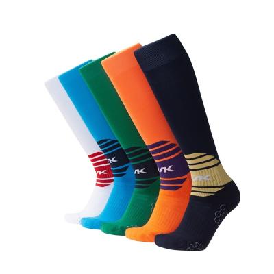 China Colorful Logo Grip Athletic Sports Custom Breathable Sock Football Soccer Sock For Men Women And Kids for sale