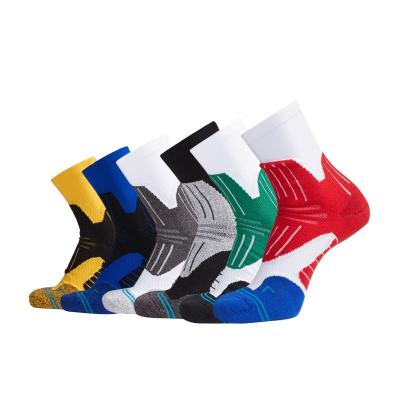 China Custom Logo Design OEM Quarter Breathable Socks Absorb Sweat Sports Men Basketball Elite Work Bumps Anti Guy for sale