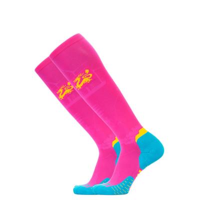 China Custom Colorful Logo Knee Sports Compression Socks Factory Women And Men Breathable Long High Socks For Marathon for sale