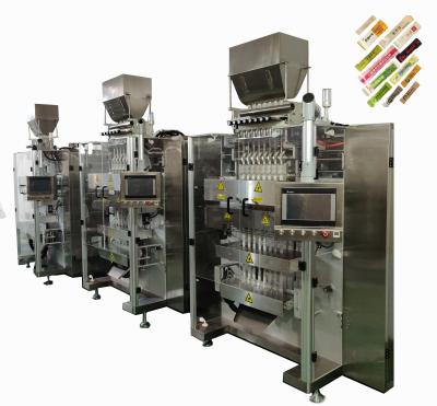 China Food CE 4 Lanes Stick Powder Filling Weighing Multi Lane Sugar Stick Bag Packing Machine for sale