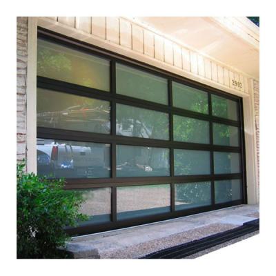 China Garage Sectional Door Heat Insulation Automatic Aluminum Frame Double Glass Panel for sale