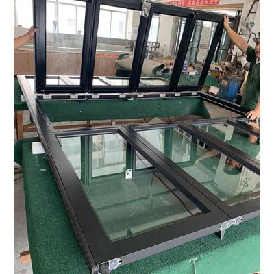 China Garage Windproof Automatic Glass Door With Side Entry Passenger Door for sale