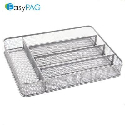 China Viable Wholesale Affordable Price High Quality Metal Wire Mesh 6 Hoop Kitchen Cutlery Tray For Home Kitchen for sale