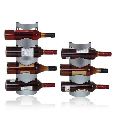 China Sustainable Wall Mounted Durable Stainless Steel Wine Rack 3-4 Bottle Wine Display Rack for sale