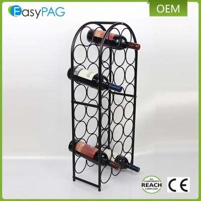 China EasyPAG Durable Black Color Metal Wire 23 Bottle Home Bar Corner Wine Rack for sale