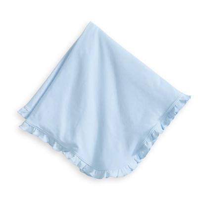 China Anti-Static Newborn Baby Knitted Plain Ruffled White Baby Muslin Blanket Cotton Baby Blankets With Organic Cotton for sale