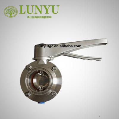 China General Hygienic Tri Clamp Butterfly Valve With Stainless Steel Handle For Food Grade for sale