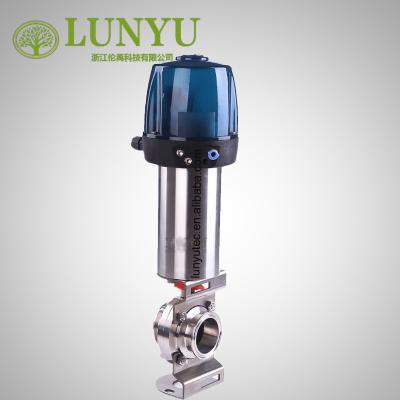 China General Stainless Steel Sanitary Pneumatic Butterfly Valve With Top Control Device for sale