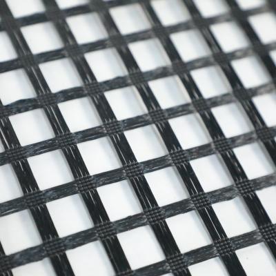 China Ground Gravel Grid Paver Asphalt Reinforcement Fiberglass Geogrid for sale