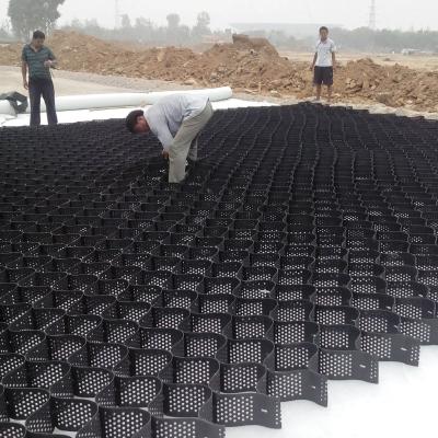 China 250mm 75mm 100mm 150mm Hdpe Geocell High Textured HDPE Honeycombed Gravel Grid Plastic Geocell Direct Factory Price for sale