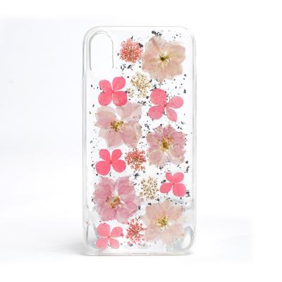 China Beautiful Clear PC Dry Flower Custom Case Eco - Friendly For Iphone X Case for sale