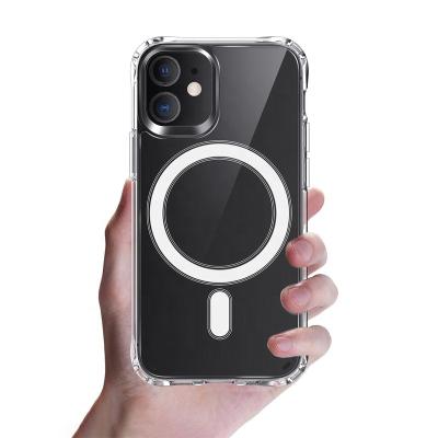 China PC i Protector Shockproof Wireless Charging Phone Back Cover For Clear xs 12 xr x 11 pro iphone 13 Max Magnet Case Anti Gravity for sale