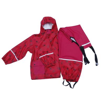 China Manufacturer Custom Made 100% Waterproof Polyester Reuseable Child PU Polyester Raincoat Rain Jacket For Kids for sale