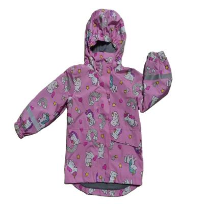 China 2022 fashion and color change PU waterproof raincoat for kids unicorn kids jacket for sale